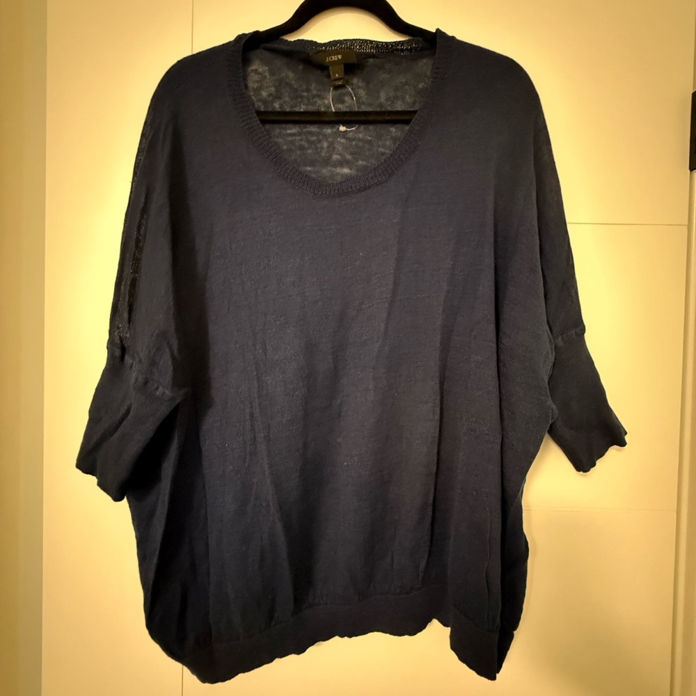 J Crew- sheer navy sweater